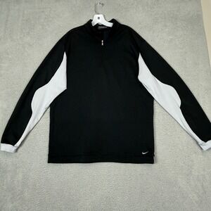 Nike Golf Therma-FIT Mens XL Quarter Zip Pullover Black White 381260-010